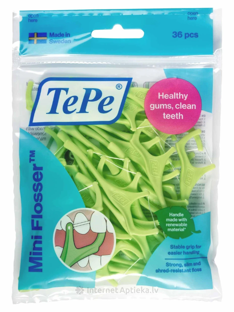 TePe Mini Flosser держатели зубной нити, 36 шт. | internetaptieka.lv