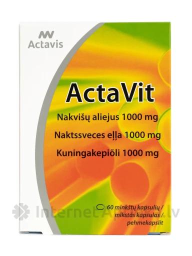 ActaVit масло примулы вечерней 1000 мг, 60 капсул | internetaptieka.lv