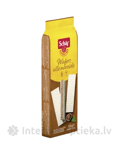 Schär Wafers Alle Nocciole bezglutēna vafeles ar lazdu riekstu krēmu, 125 g | internetaptieka.lv