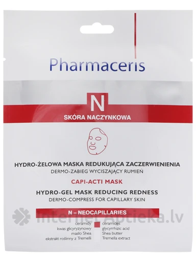 Pharmaceris N CAPI-ACTI apsārtumu mazinoša, reģenerējoša hidrogela maska, 1 gb. | internetaptieka.lv