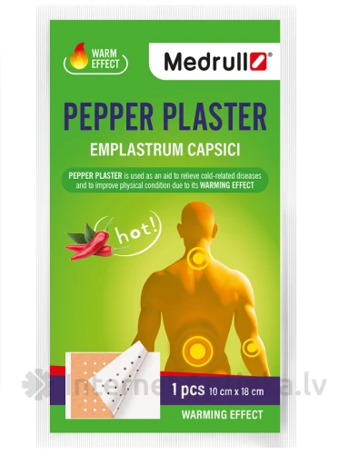 Medrull piparu plāksteris 10 cm x 18 cm, 1 gb. | internetaptieka.lv
