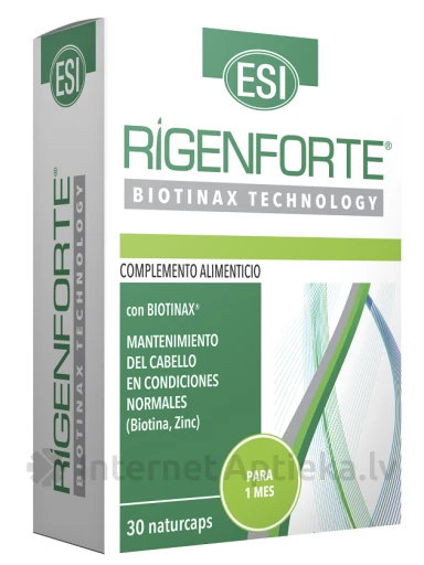 ESI Rigenforte (Zn, Se, L-metioniin, L-tsüstiin, biotiin, B6), 30 kapslit | internetaptieka.lv