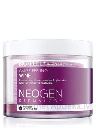 Neogen Dermalogy Bio-Peel Gauze Peeling - Wine Pīlinga spilventiņi, 200 ml | internetaptieka.lv