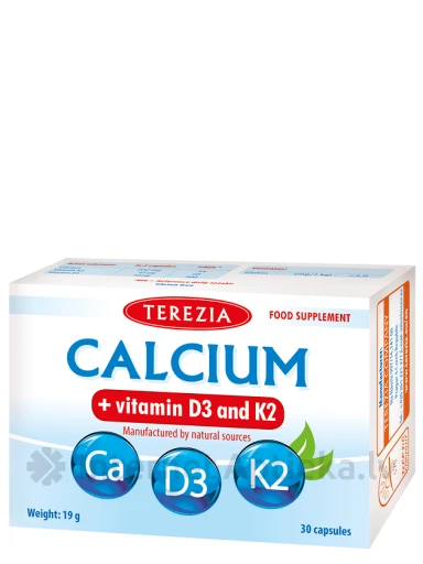 Terezia KALTISUM + vitamiinid D3 ja K2, 30 kapslit | internetaptieka.lv