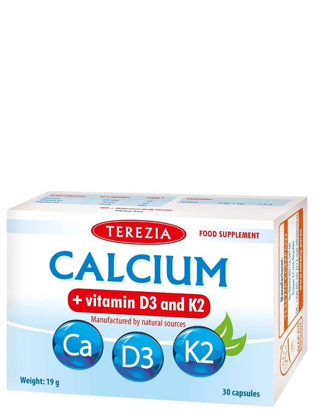 Terezia Kalcijs + vitamīni D3 un K2, 30 kapsulas