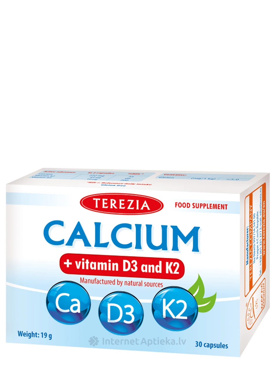 Terezia KALTISUM + vitamiinid D3 ja K2, 30 kapslit | internetaptieka.lv