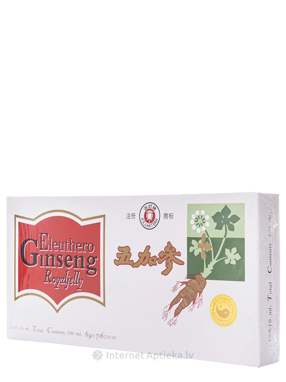 Eleuthero - ženšenni mesilaspiim, 10 joogipudelit | internetaptieka.lv