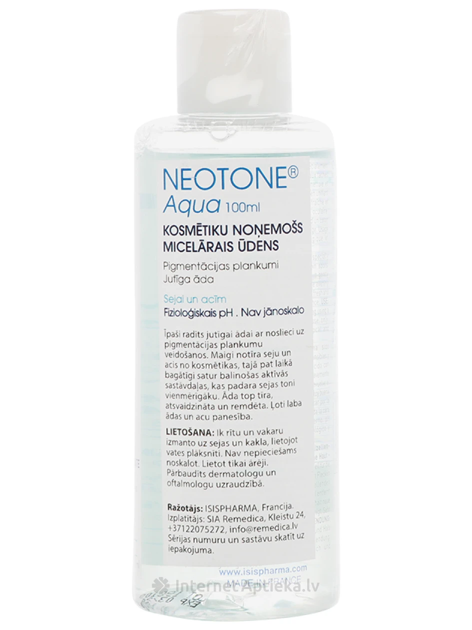 Мицеллярная вода  Isispharma Neotone Aqua с эффектом отбеливания, 100 мл | internetaptieka.lv
