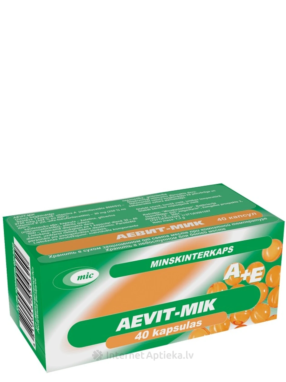 Aevit-MIK, 40 kapsulas | internetaptieka.lv