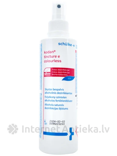 Kodan Tincture E Colourles дезинфицирующее средство, 250 мл | internetaptieka.lv