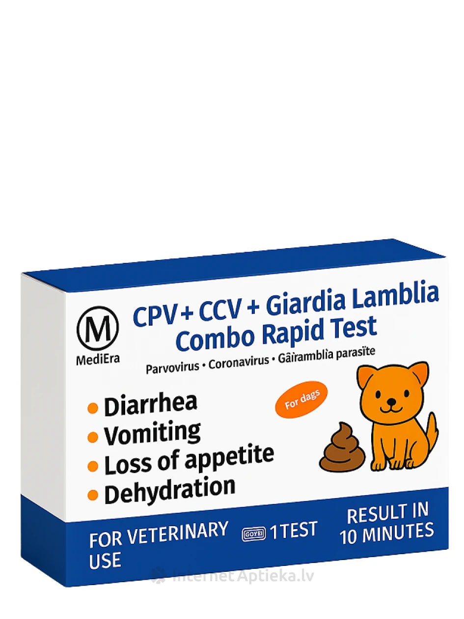 CPV + CCV + GIARDIA LAMBLIA Antigēnu kombinētais eksprestests (fēces / vemšana) | internetaptieka.lv