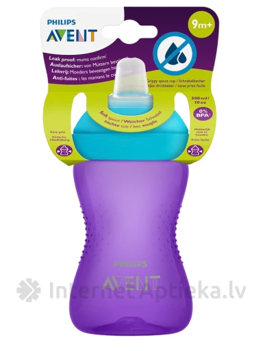 Philips Avent My Grippy учебная чашка 9м+, фиолетовая, 300 мл | internetaptieka.lv