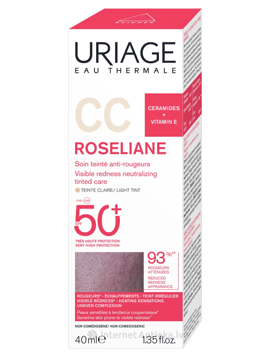URIAGE Roseliane CC Cream SPF50+ tonējošs, aizsargājošs krēms, 40 ml | internetaptieka.lv