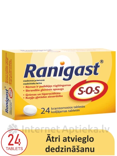 Ranigast SOS närimistabletid, 24 tk. | internetaptieka.lv
