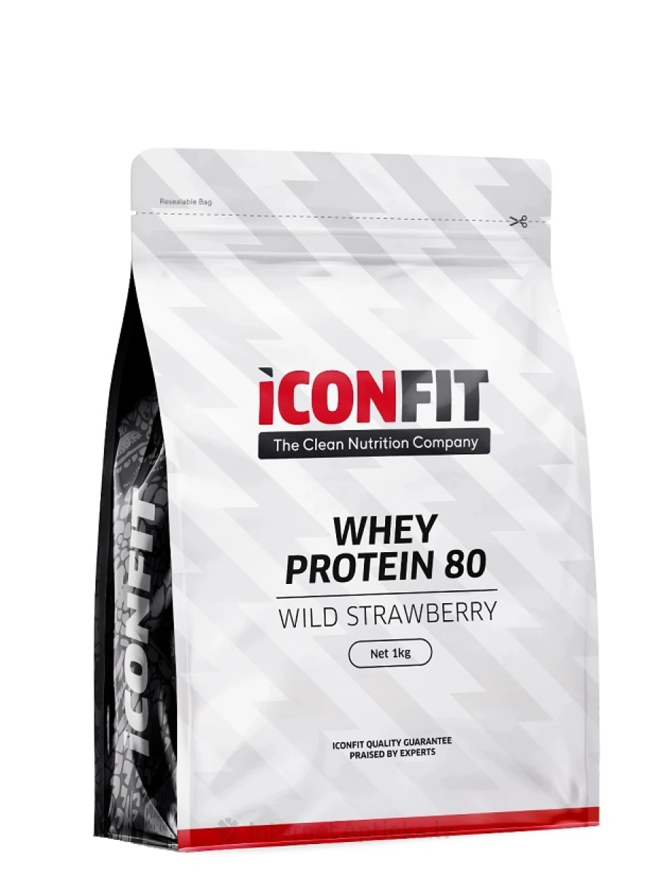 ICONFIT  сывороточный протеин 80 со вкусом лесной клубники, 1 кг | internetaptieka.lv