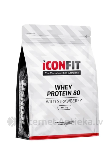 ICONFIT sūkalu proteīns 80 meža zemeņu garša, 1 kg | internetaptieka.lv