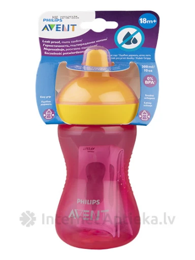 Philips Avent учебная чашка My Grippy 18M+, розовая, 300 мл, | internetaptieka.lv