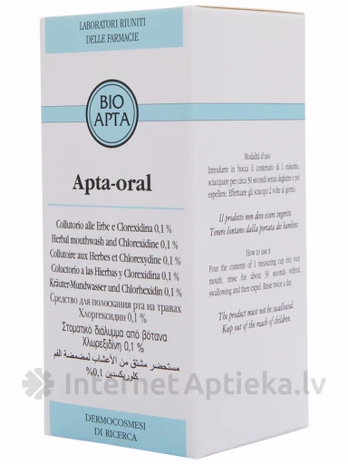 Bioapta Apta-Oral Blu mutes skalojamais līdzeklis ar augu ekstraktiem, 200 ml | internetaptieka.lv