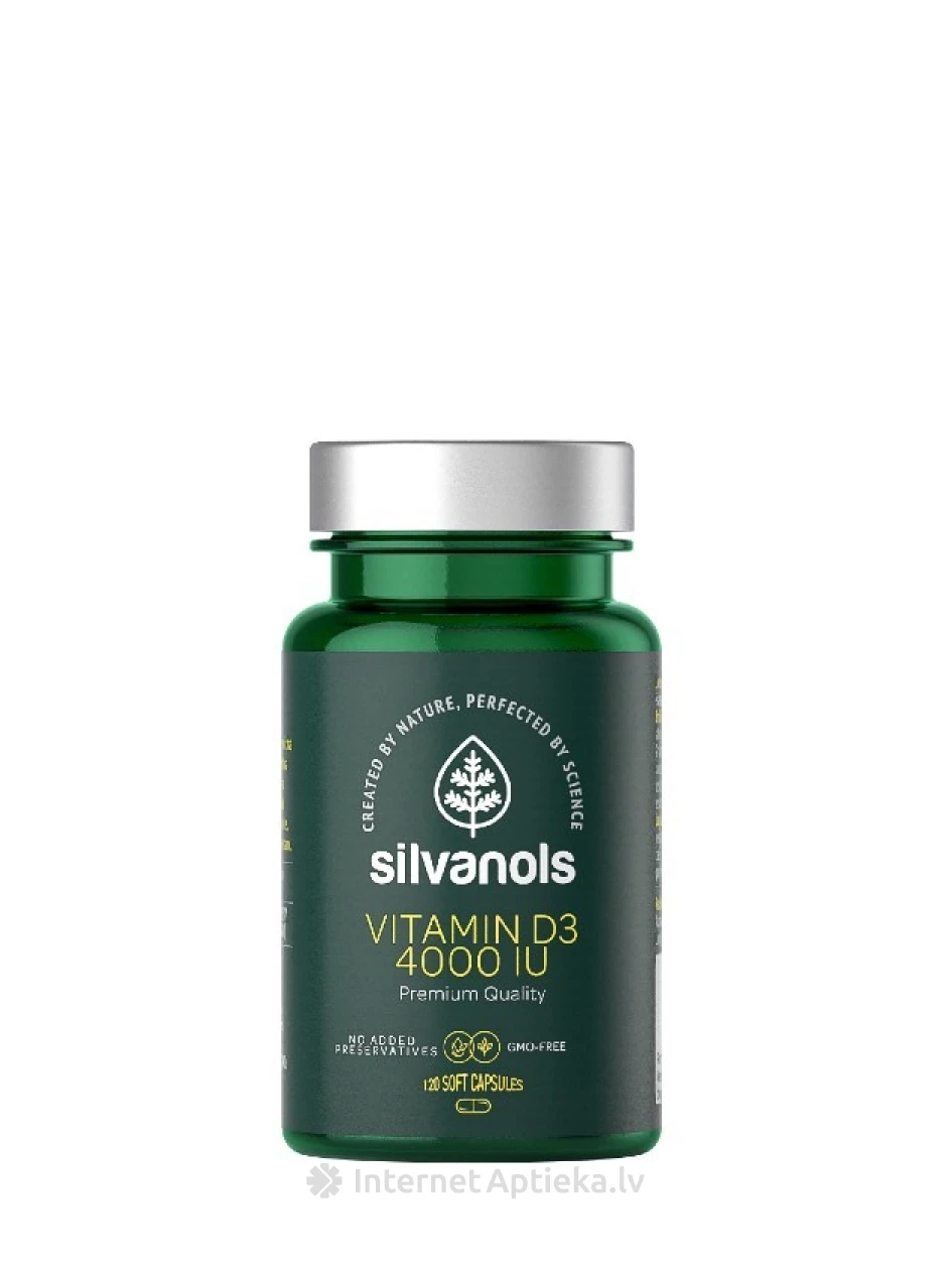 Silvanols Vitamin D3 4000IU, 120 капсул | internetaptieka.lv