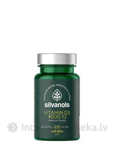 Silvanols D3-vitamiin 4000IU, 120 kapslit | internetaptieka.lv