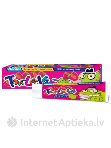 DENTAL TRA-LA-LA Bērnu zobu pasta ar meža zemenes garšu, 50 ml | internetaptieka.lv