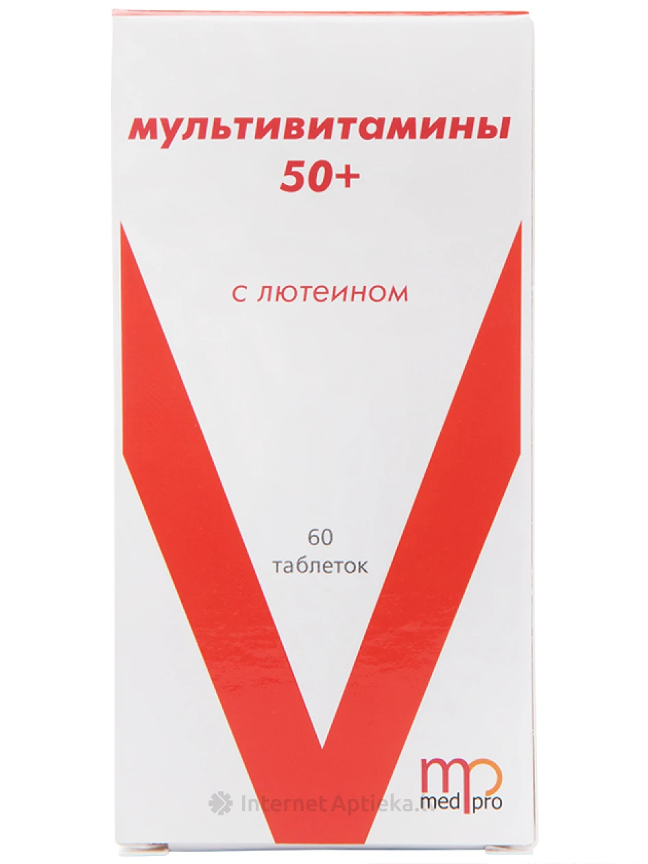 Medpro Мультивитамины 50+ с лютеином, 60 таблеток | internetaptieka.lv