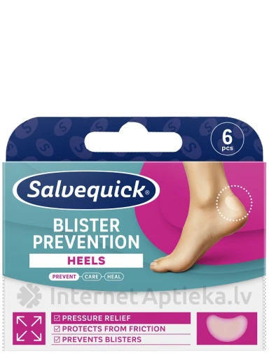 SALVEQUICK Pūslių prevencijos pleistrai kulnams, 6 vnt. | internetaptieka.lv