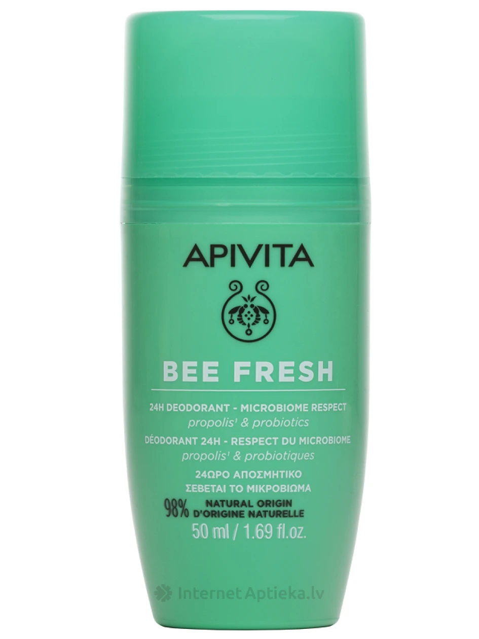 APIVITA BEE FRESH 24h Microbiome Respect dezodorantas, 50 ml | internetaptieka.lv