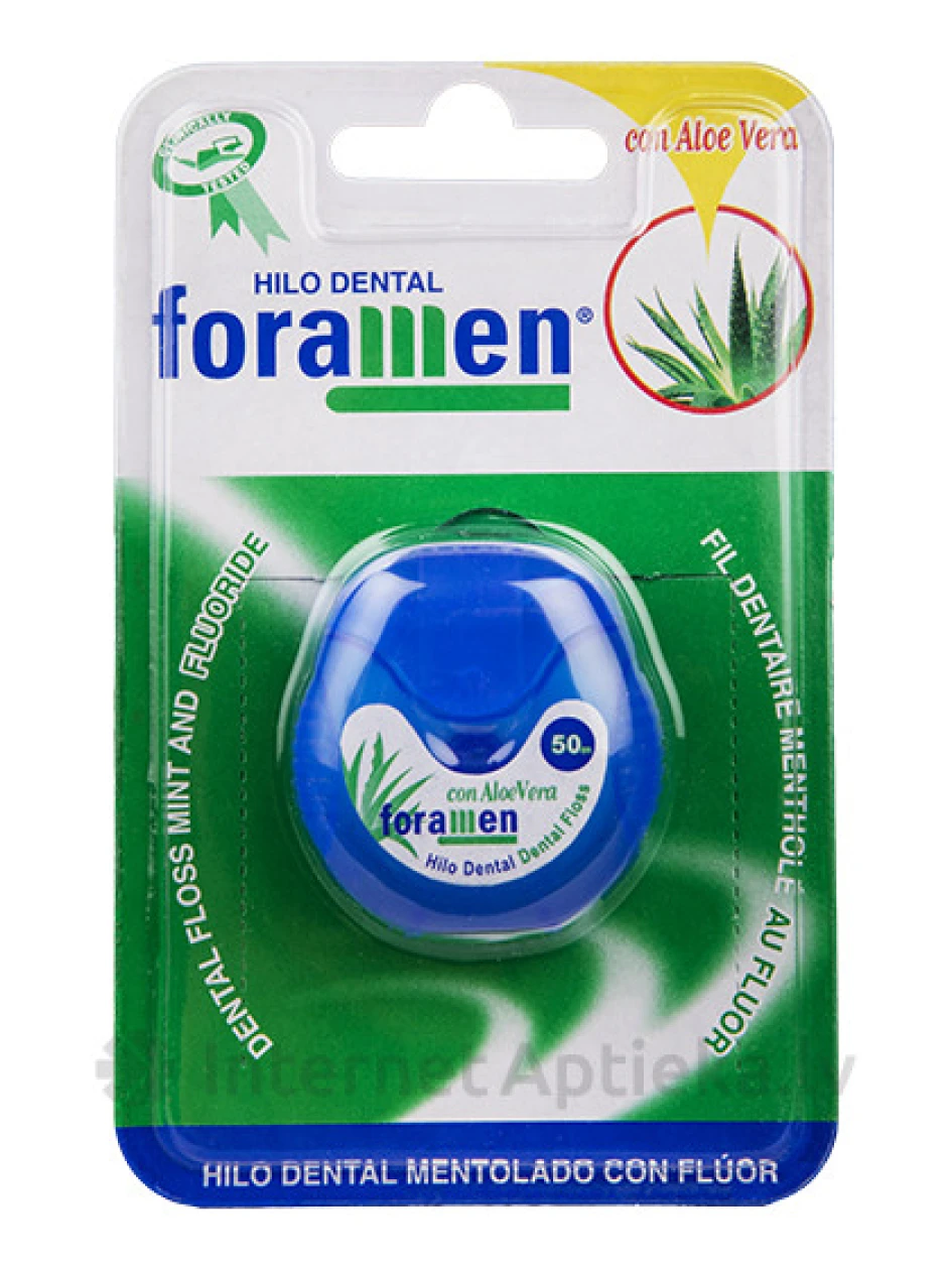 Foramen вощеная зубная нить с ментолом, 50 м | internetaptieka.lv
