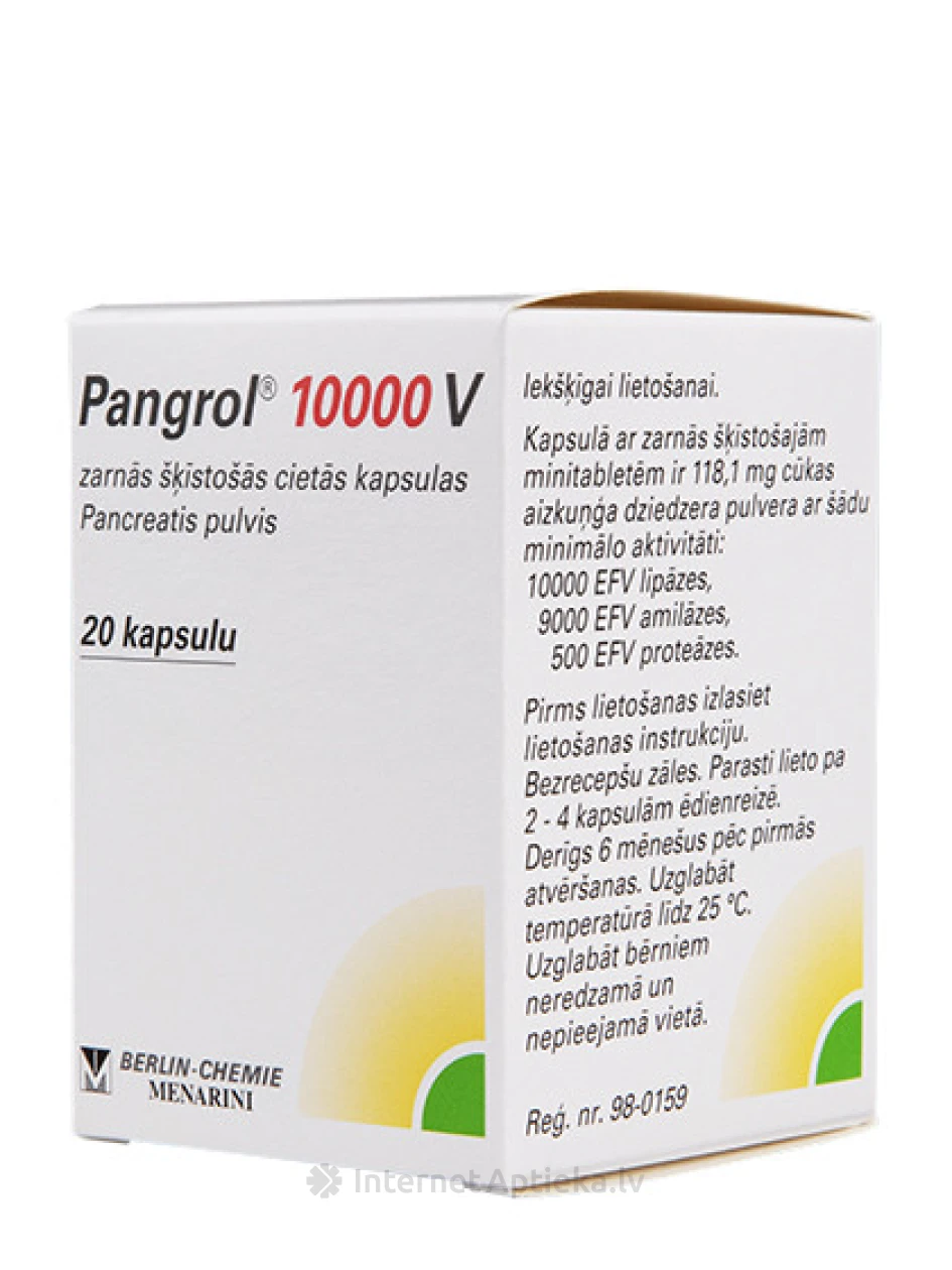 Pangrol 10 000 V, 20 капсул | internetaptieka.lv