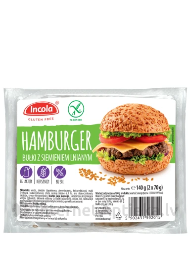 Incola bezglutēna hamburgeru maizītes ar sēklām, 2x70 g | internetaptieka.lv