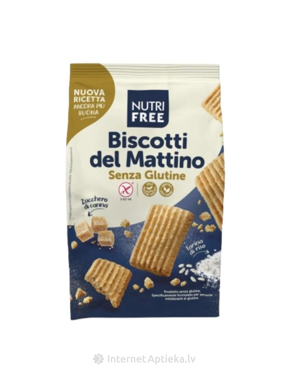NUTRIFREE BISCOTTI DEL MATTINO bezglutēna rīta cepumi, 300 g | internetaptieka.lv
