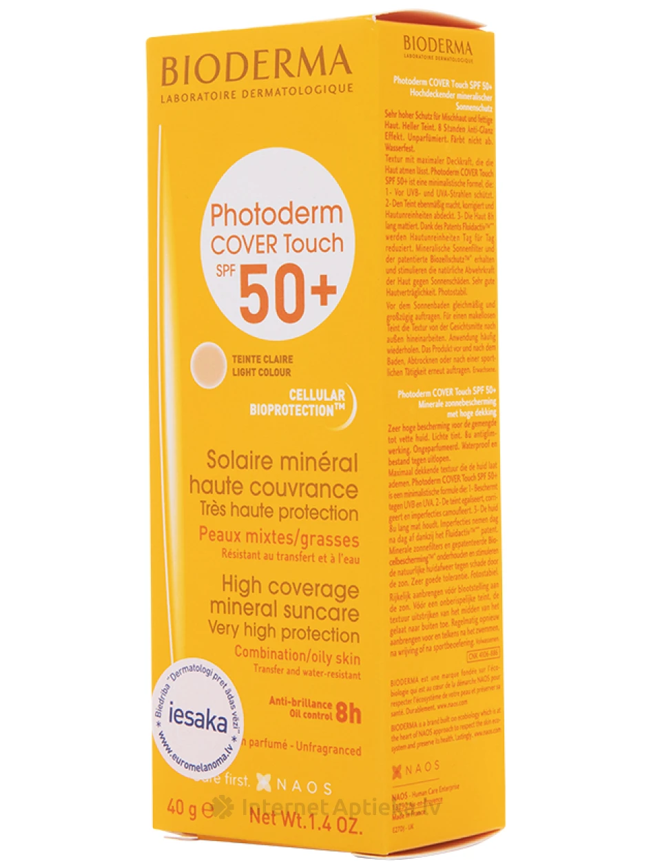 BIODERMA Photoderm Cover touch SPF50+ gaiši tonēts, 40 g | internetaptieka.lv