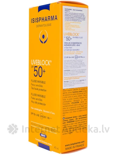 ISISPHARMA UVEBLOCK SPF50+ защитный флюид для нормальной кожи, 40 мл | internetaptieka.lv