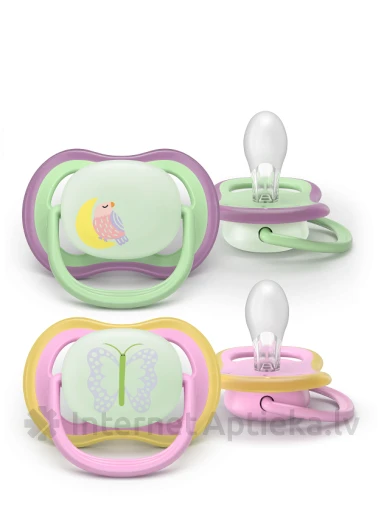 Philips Avent Ultra Air Night Соска-пустышка 6-18 месяцев, 2 шт. | internetaptieka.lv