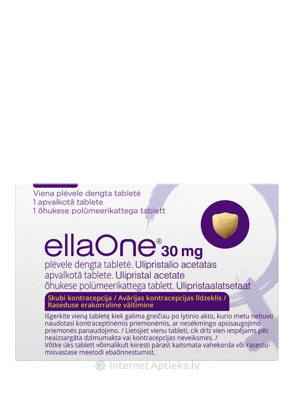 EllaOne 30 мг, 1 таблетка | internetaptieka.lv