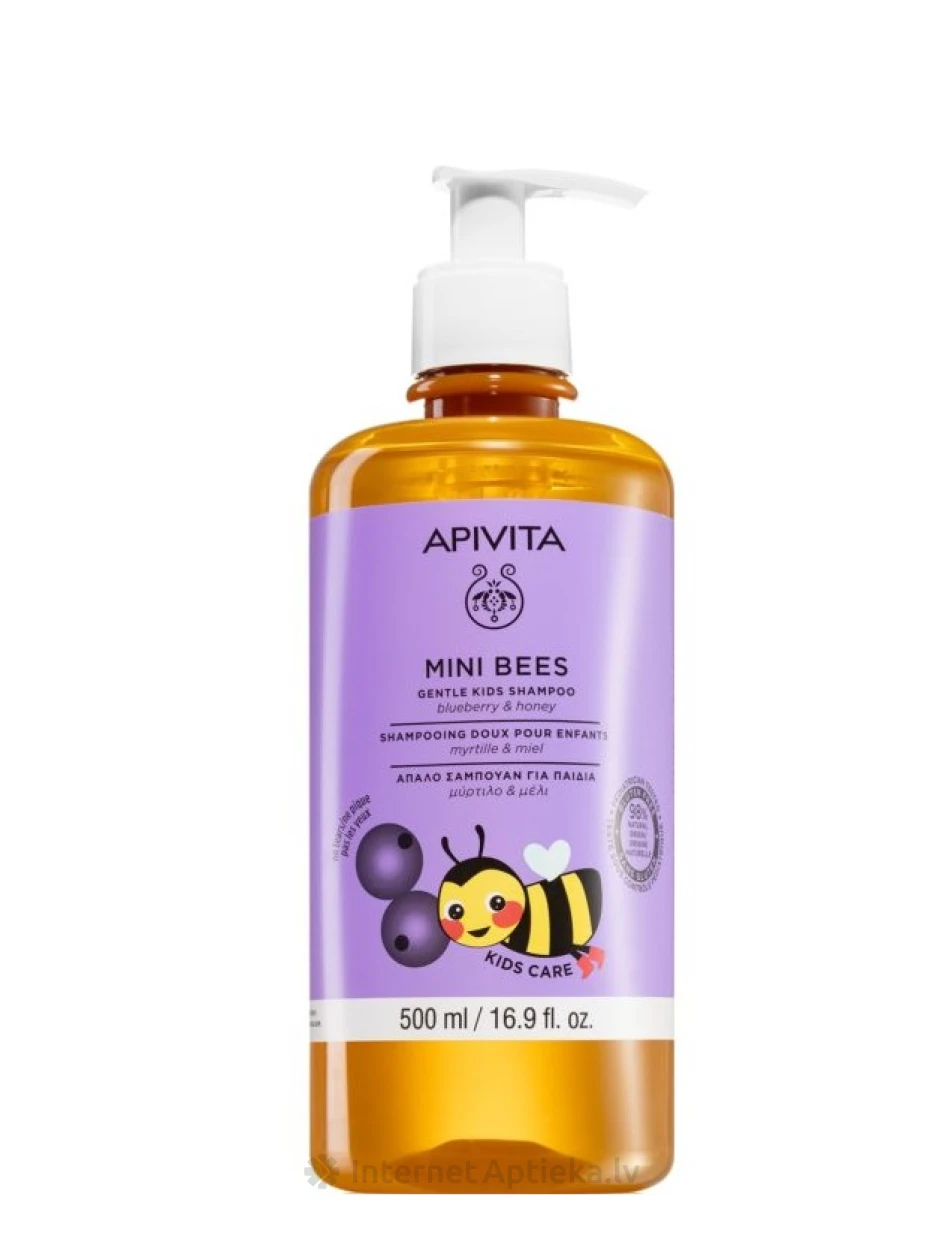 APIVITA MINI BEES Õrn laste šampoon juustele, 500 ml | internetaptieka.lv