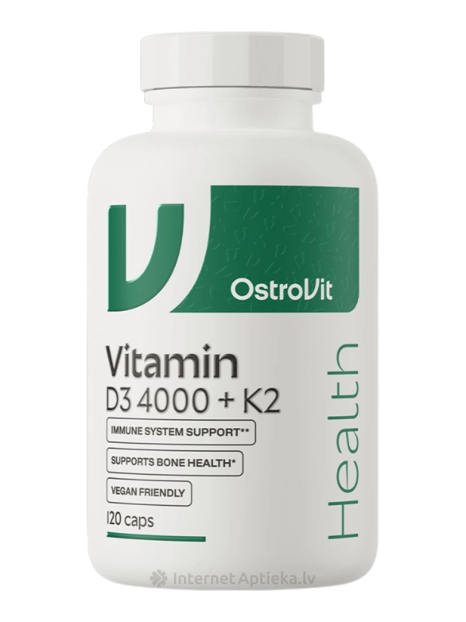 OstroVit Vitamin D3 4000 + K2 vege kapslid, 120 tk. | internetaptieka.lv