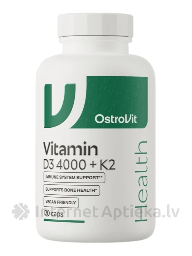 OstroVit Vitamin D3 4000 + K2 vege капсулы, 120 шт. | internetaptieka.lv