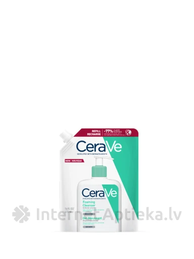 CeraVe attīrošs sejas un ķermeņa gels normālai, jauktai un taukainai ādai refill, 473 ml | internetaptieka.lv