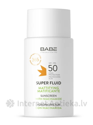 Babē SUN SPF 50+ matējošs super fluids, 50 ml | internetaptieka.lv