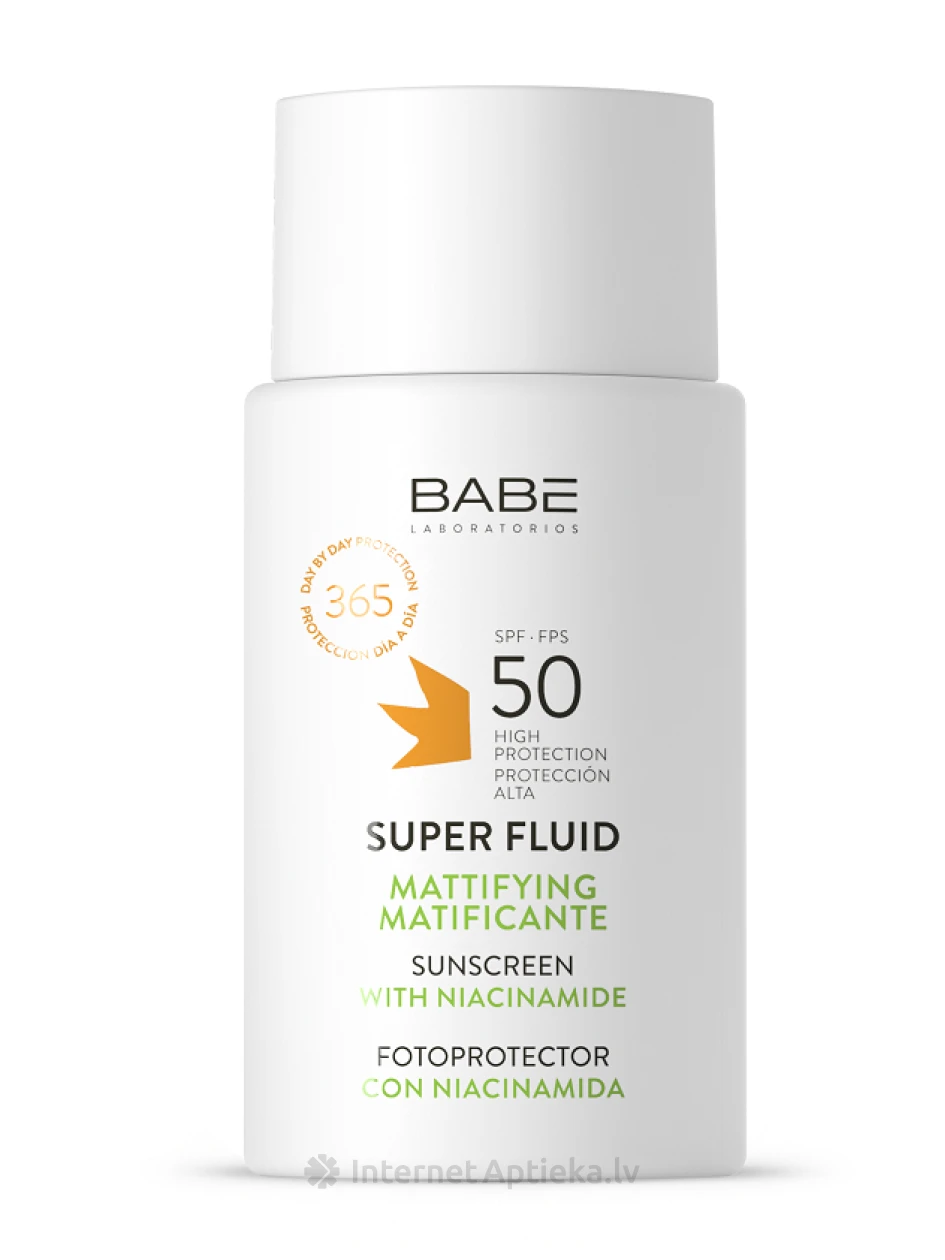 Babē SUN SPF 50+ matējošs super fluids, 50 ml | internetaptieka.lv
