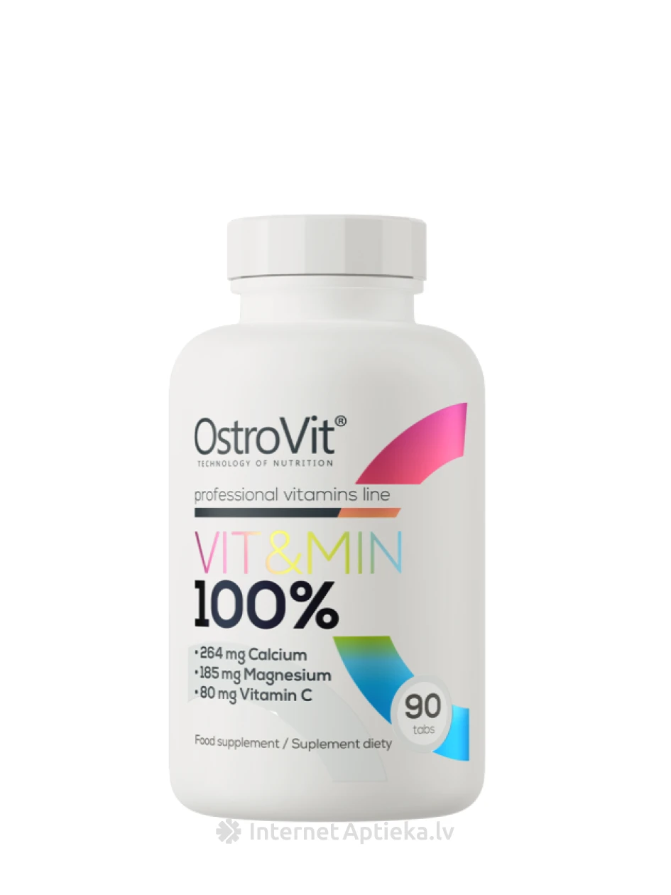 OstroVit Tabletes 100% Vit&Min, 90 gb. | internetaptieka.lv