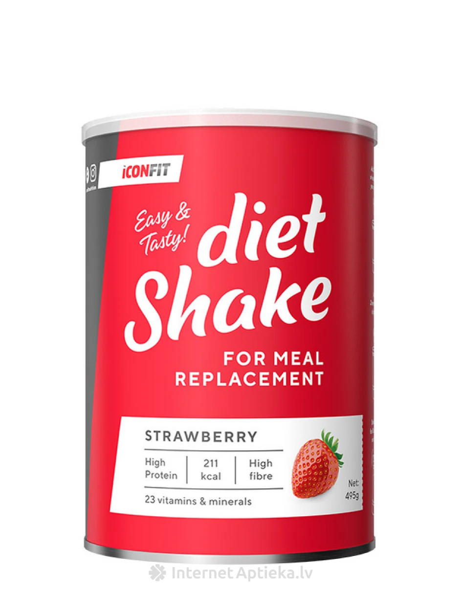 ICONFIT Diet Shake - Strawberry, 495 г | internetaptieka.lv