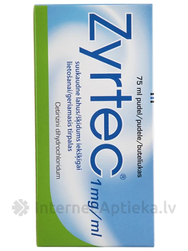 Zyrtec sīrups, 1 mg, 75 ml | internetaptieka.lv