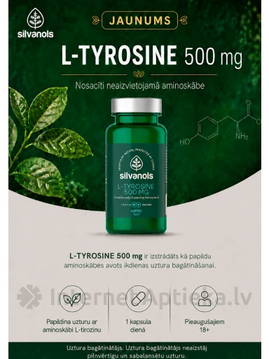 Silvanols L-TYROSINE 500 MG kapsulės, 60 vnt | internetaptieka.lv
