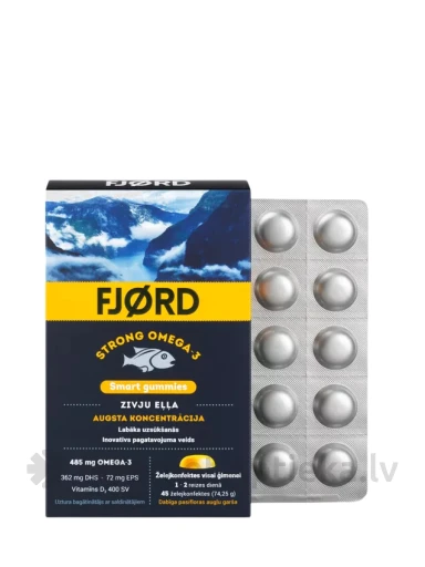 Fjord strong omega-3, 45 želejkonfektes | internetaptieka.lv