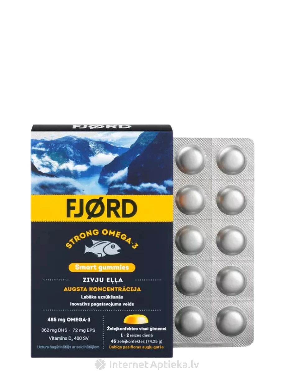 Fjord strong omega-3, 45 želejkonfektes | internetaptieka.lv