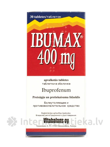 Ibumax Ibuprofeen 400 mg, 30 tabletti | internetaptieka.lv