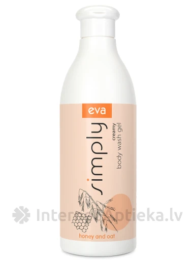 Eva Simply krēmveida dušas želeja ar medu un auzu ekstraktu, 500 ml | internetaptieka.lv